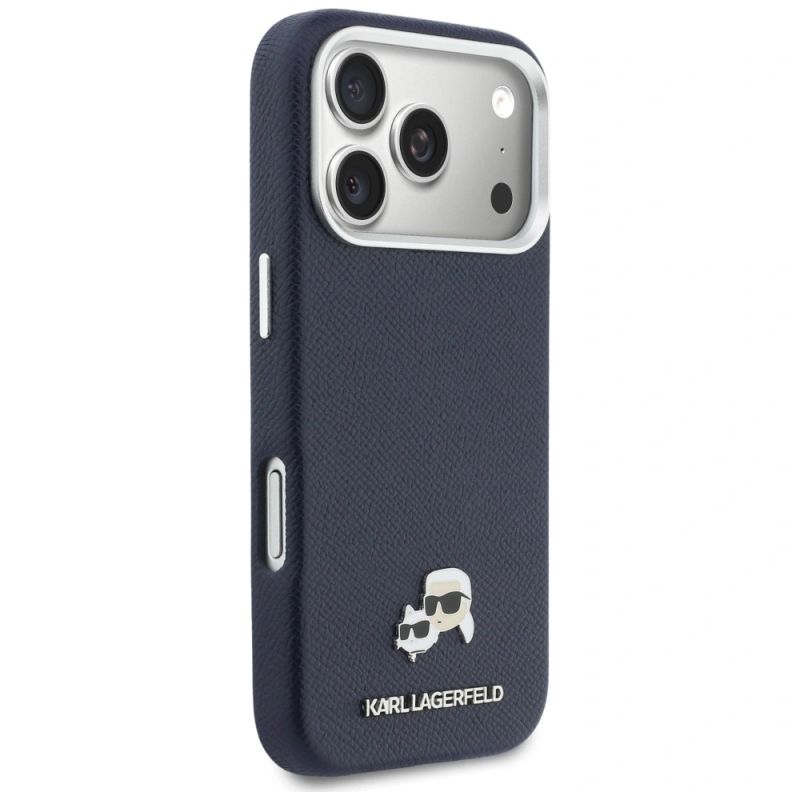 Etui Karl Lagerfeld Karl & Choupette Head Pins Saffiano MagSafe na iPhone 17 Pro Max - niebieskie - obrazek 4