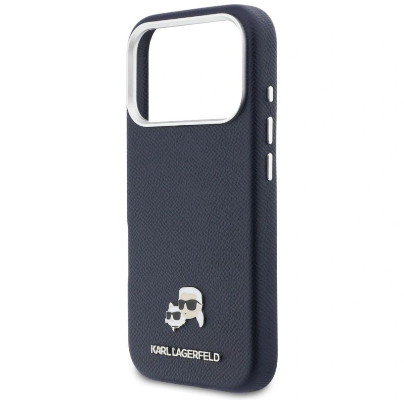 Etui Karl Lagerfeld Karl & Choupette Head Pins Saffiano MagSafe na iPhone 17 Pro Max - niebieskie - obrazek 6