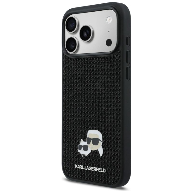 Etui Karl Lagerfeld Rhinestones Karl&Choupette Pin na iPhone 17 Pro Max - czarne - obrazek 2