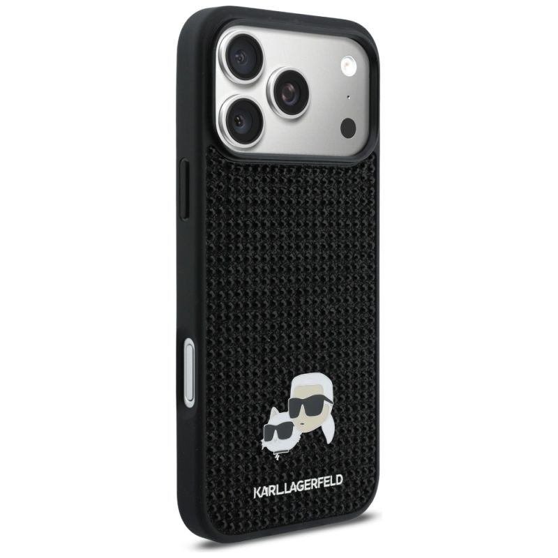 Etui Karl Lagerfeld Rhinestones Karl&Choupette Pin na iPhone 17 Pro Max - czarne - obrazek 4