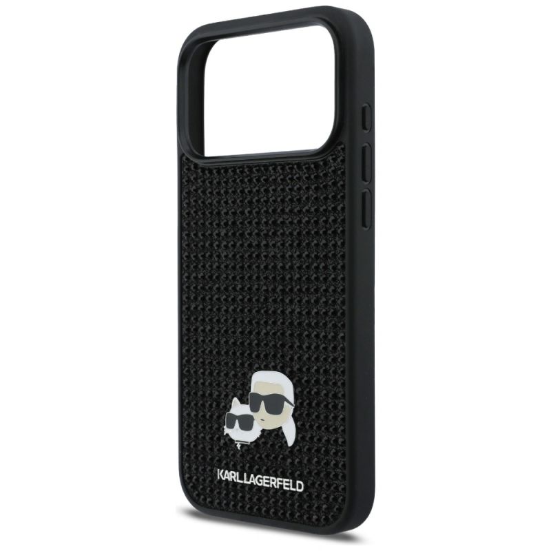 Etui Karl Lagerfeld Rhinestones Karl&Choupette Pin na iPhone 17 Pro Max - czarne - obrazek 6