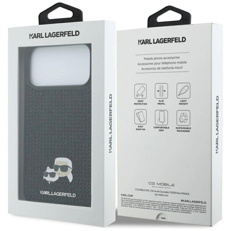 Etui Karl Lagerfeld Rhinestones Karl&Choupette Pin na iPhone 17 Pro Max - czarne - obrazek 8