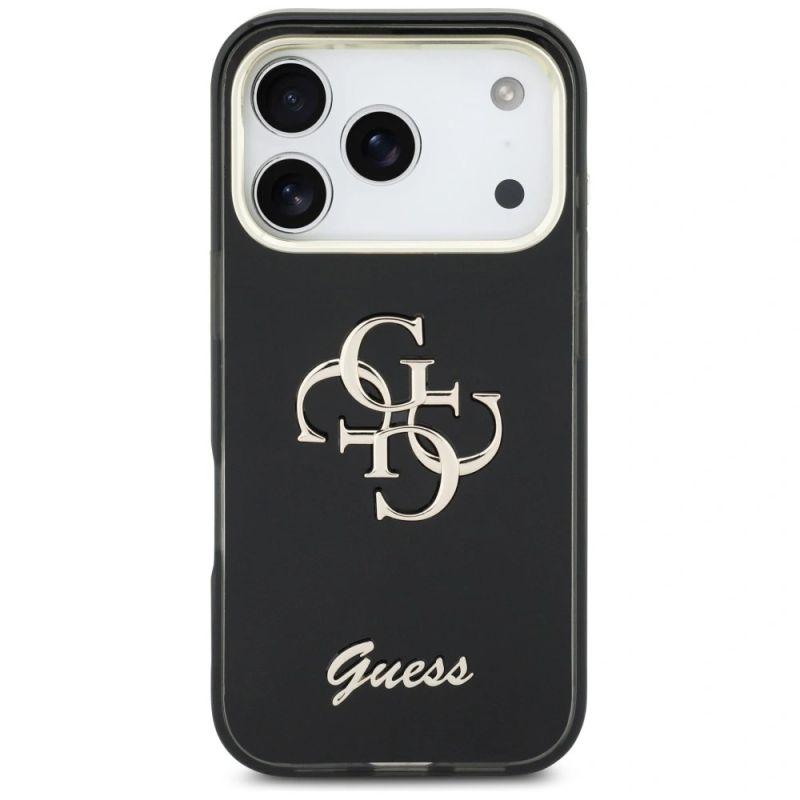 Etui Guess IML 4G Script Metal na iPhone 17 Pro - czarne - obrazek 3