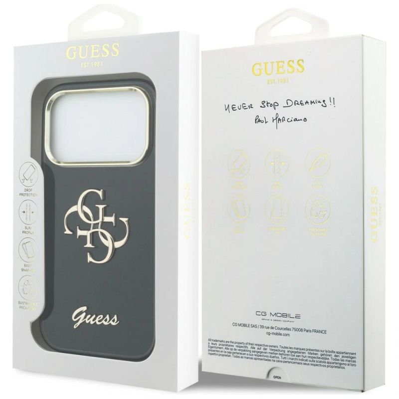 Etui Guess IML 4G Script Metal na iPhone 17 Pro - czarne - obrazek 8