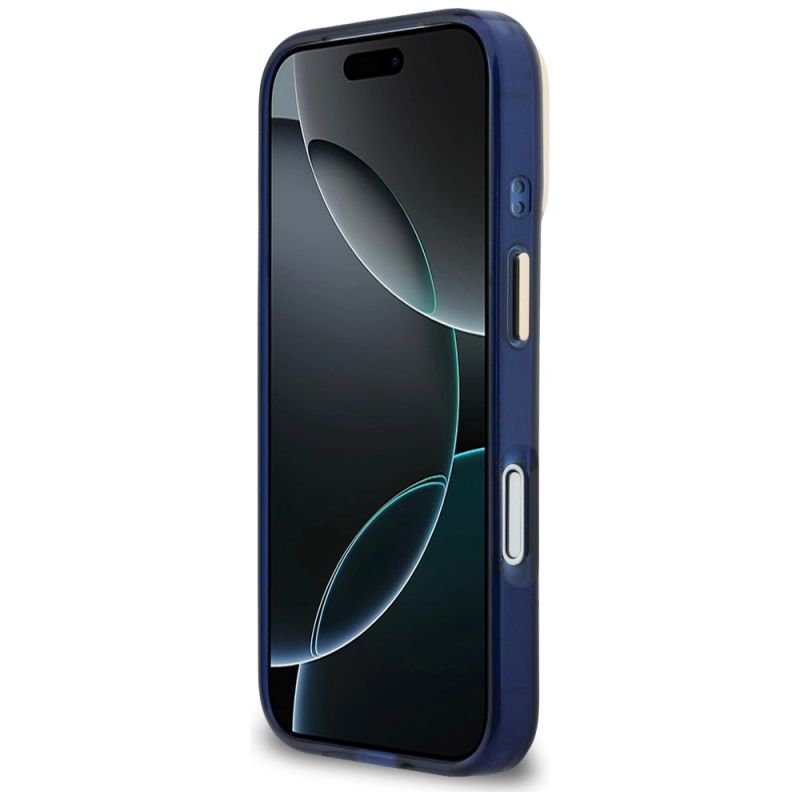 Etui Guess IML 4G Script Metal na iPhone 17 Pro Max - niebieskie - obrazek 5