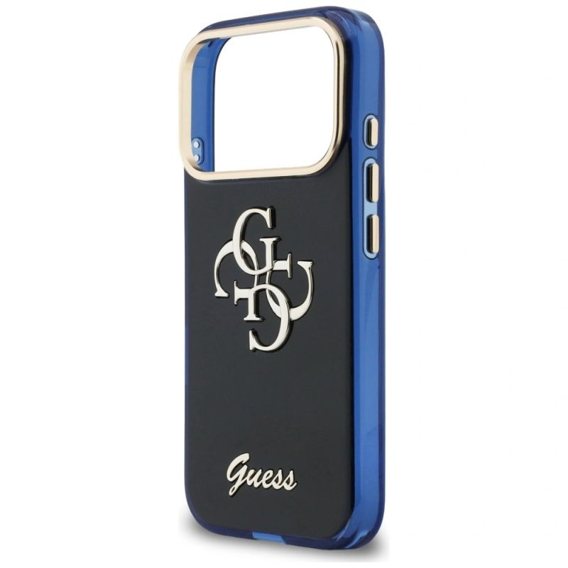 Etui Guess IML 4G Script Metal na iPhone 17 Pro Max - niebieskie - obrazek 6
