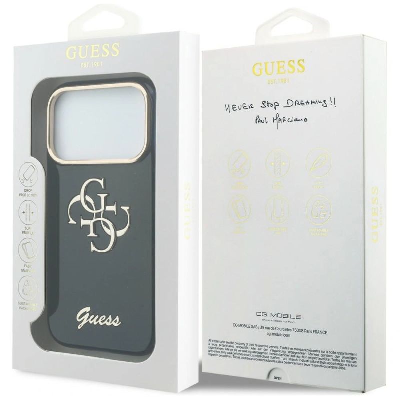 Etui Guess IML 4G Script Metal na iPhone 17 Pro Max - niebieskie - obrazek 8