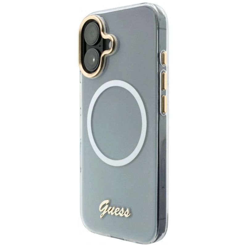 Etui Guess IML Gradient Script Metal MagSafe na iPhone 17 - białe - obrazek 2