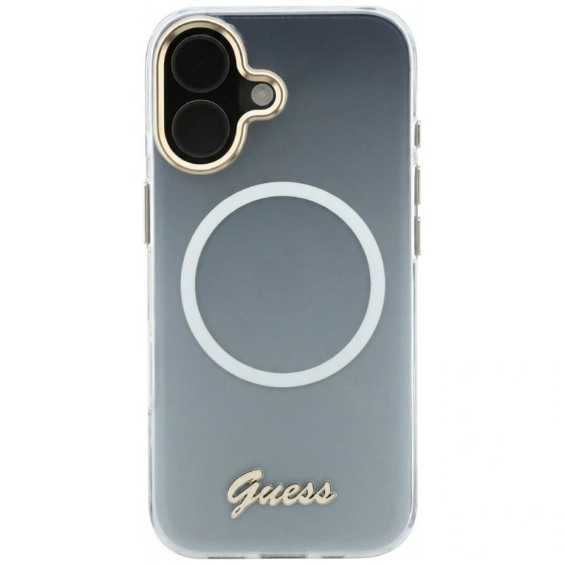 Etui Guess IML Gradient Script Metal MagSafe na iPhone 17 - białe - obrazek 3