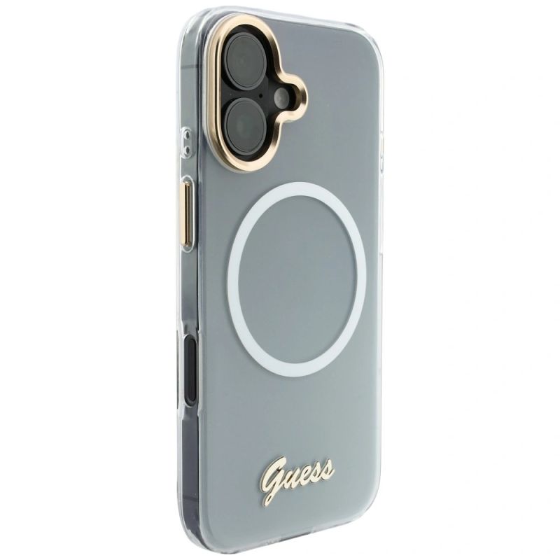 Etui Guess IML Gradient Script Metal MagSafe na iPhone 17 - białe - obrazek 4