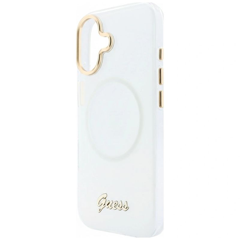 Etui Guess IML Gradient Script Metal MagSafe na iPhone 17 - białe - obrazek 6