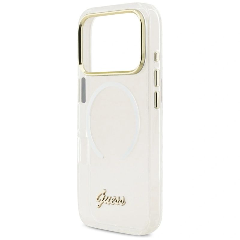 Etui Guess IML Gradient Script Metal MagSafe na iPhone 17 Pro - białe - obrazek 6