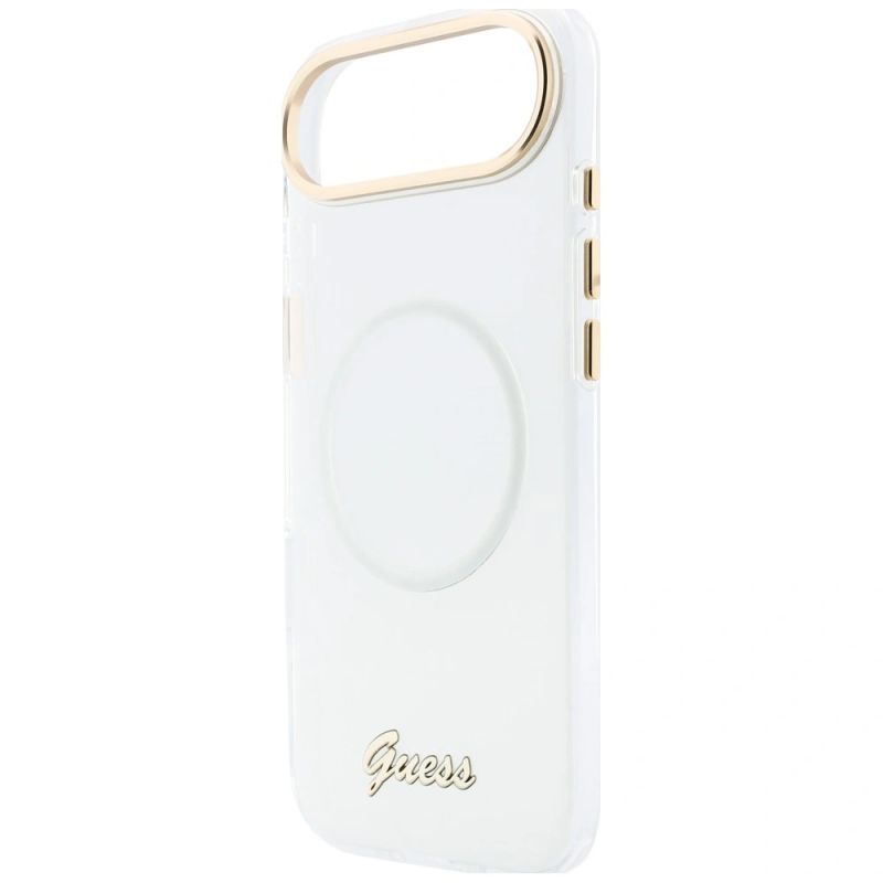 Etui Guess IML Gradient Script Metal MagSafe na iPhone Air - białe - obrazek 7