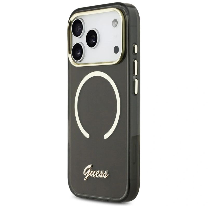 Etui Guess IML Script Metal MagSafe na iPhone 17 Pro Max - czarne - obrazek 2