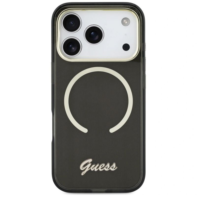 Etui Guess IML Script Metal MagSafe na iPhone 17 Pro Max - czarne - obrazek 3