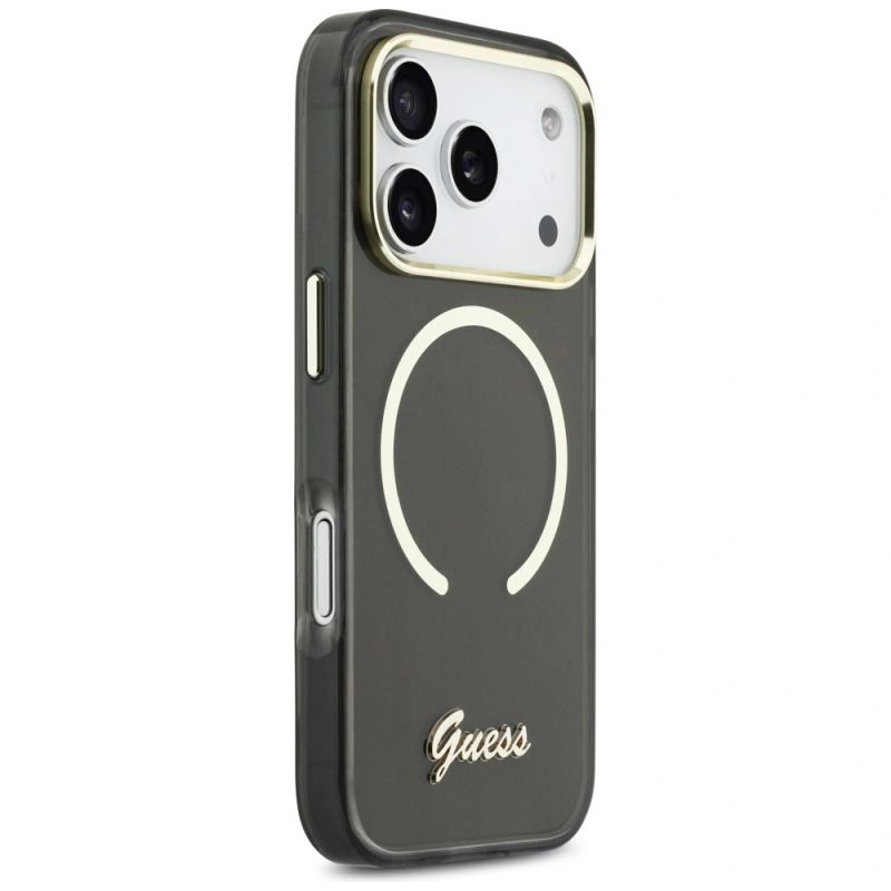 Etui Guess IML Script Metal MagSafe na iPhone 17 Pro Max - czarne - obrazek 4