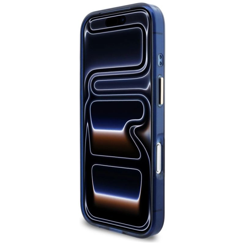 Etui Guess IML Script Metal MagSafe na iPhone 17 Pro Max - niebieskie - obrazek 5