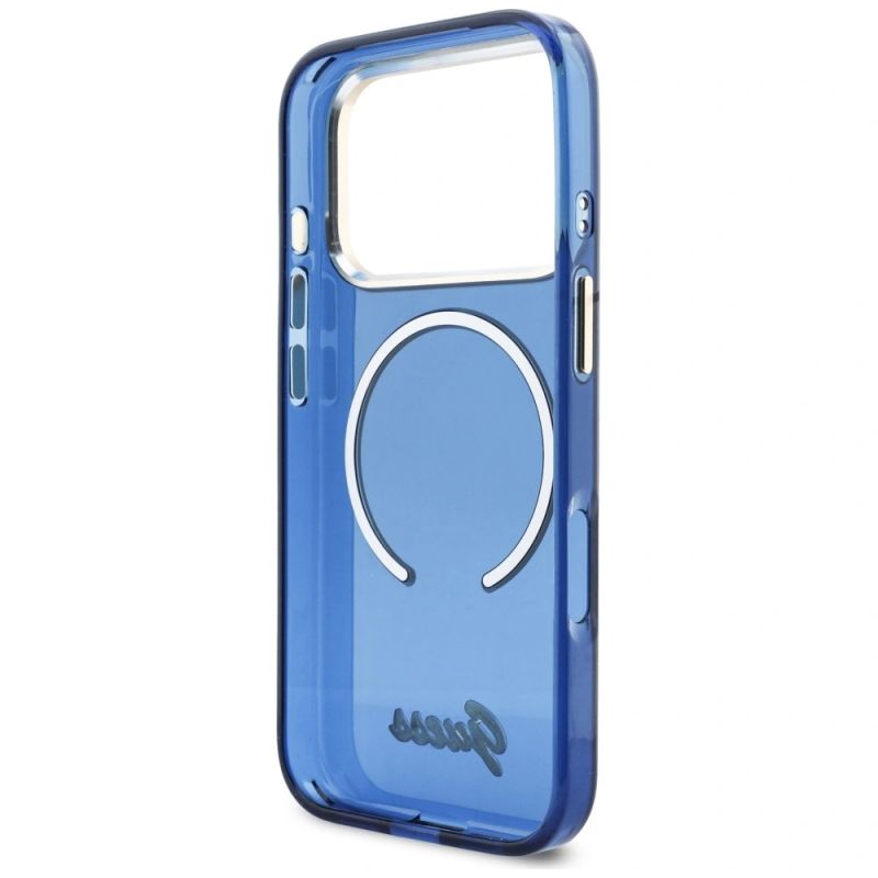Etui Guess IML Script Metal MagSafe na iPhone 17 Pro Max - niebieskie - obrazek 7