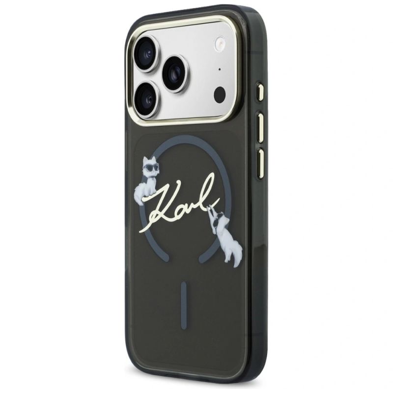 Etui Karl Lagerfeld IML Choupettes Karl Script Logo MagSafe na iPhone 17 Pro Max - czarne - obrazek 2