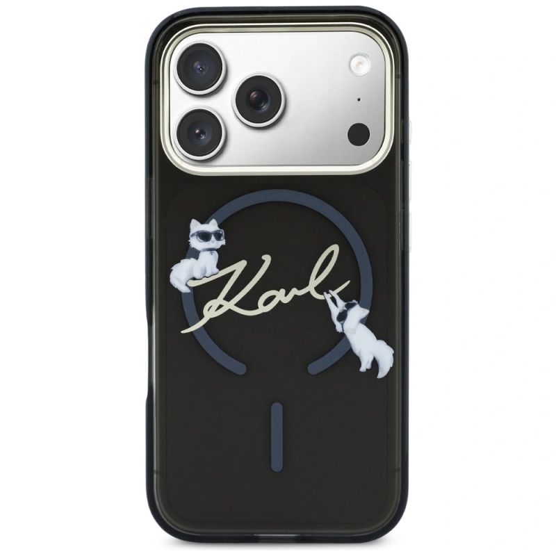 Etui Karl Lagerfeld IML Choupettes Karl Script Logo MagSafe na iPhone 17 Pro Max - czarne - obrazek 3