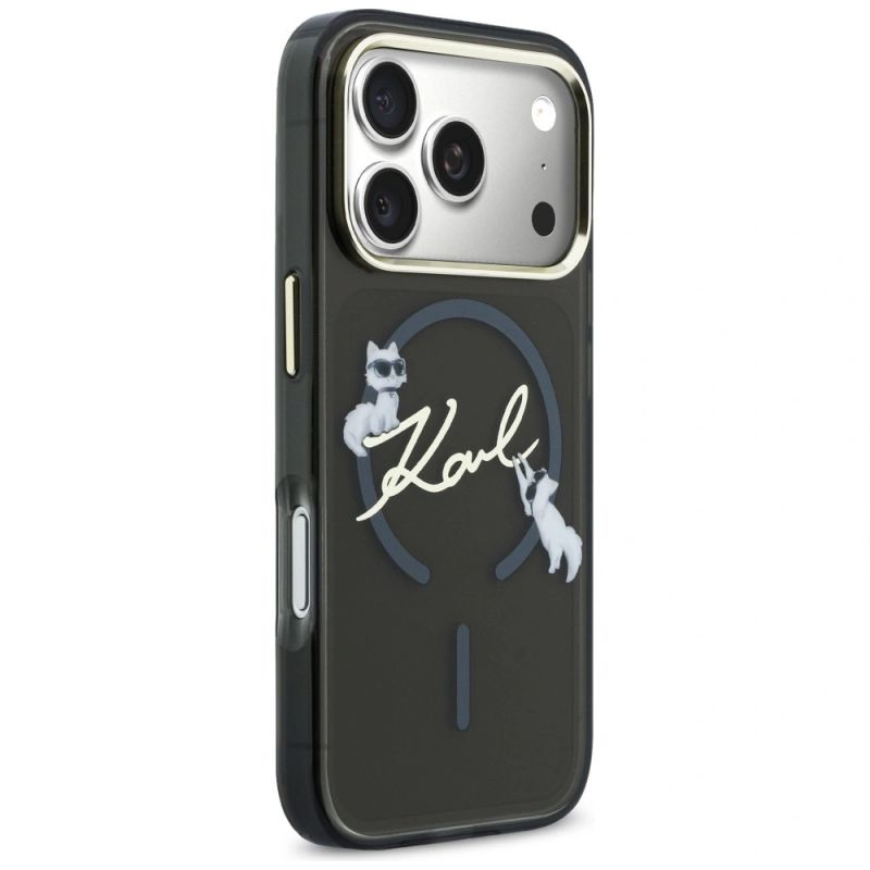 Etui Karl Lagerfeld IML Choupettes Karl Script Logo MagSafe na iPhone 17 Pro Max - czarne - obrazek 4