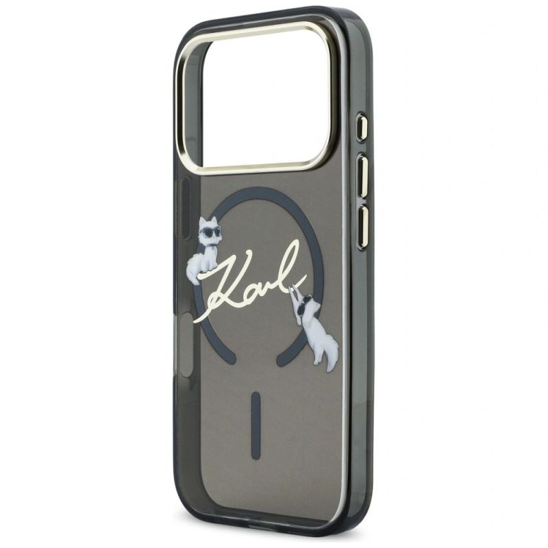Etui Karl Lagerfeld IML Choupettes Karl Script Logo MagSafe na iPhone 17 Pro Max - czarne - obrazek 6