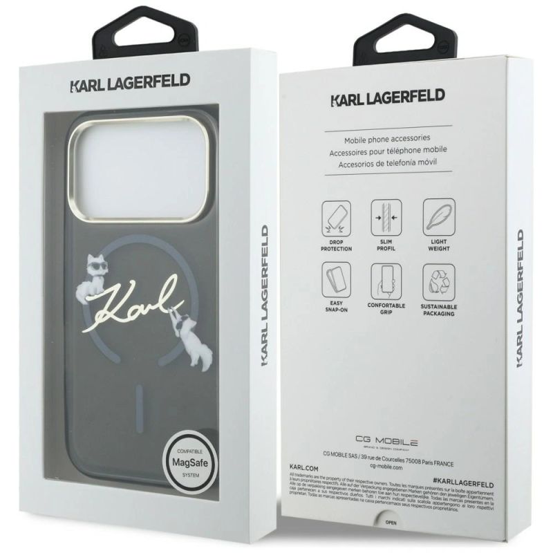 Etui Karl Lagerfeld IML Choupettes Karl Script Logo MagSafe na iPhone 17 Pro Max - czarne - obrazek 8