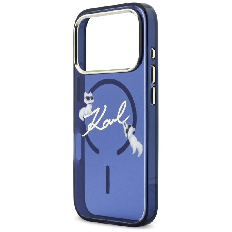 Etui Karl Lagerfeld IML Choupettes Karl Script Logo MagSafe na iPhone 17 Pro Max - niebieskie - obrazek 6