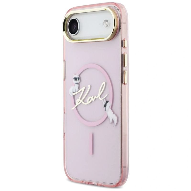 Etui Karl Lagerfeld IML Choupettes Karl Script Logo MagSafe na iPhone Air - różowe - obrazek 2