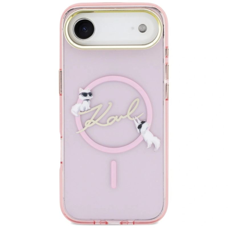 Etui Karl Lagerfeld IML Choupettes Karl Script Logo MagSafe na iPhone Air - różowe - obrazek 3