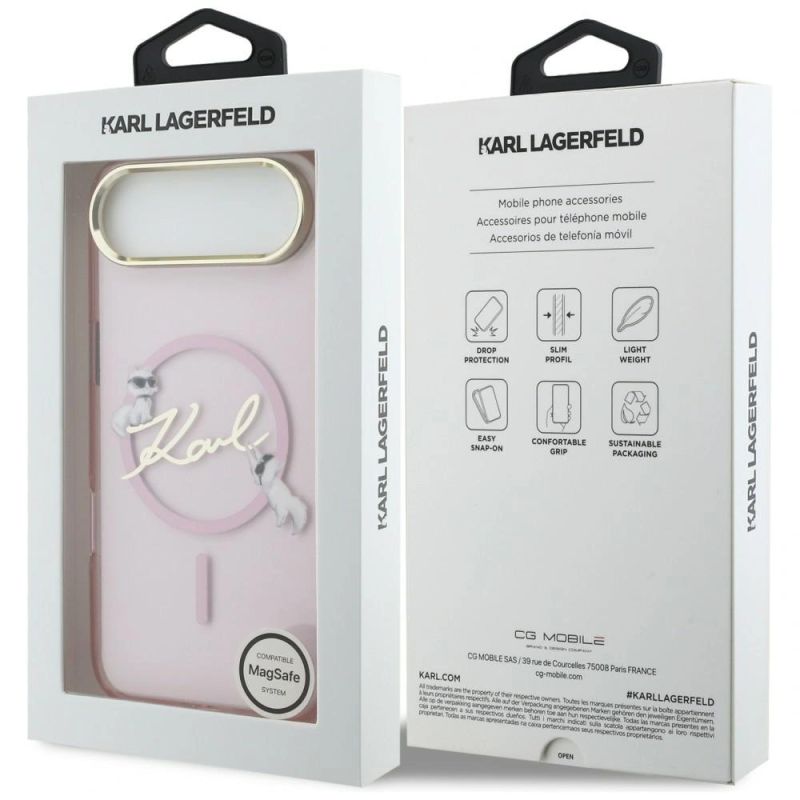 Etui Karl Lagerfeld IML Choupettes Karl Script Logo MagSafe na iPhone Air - różowe - obrazek 8
