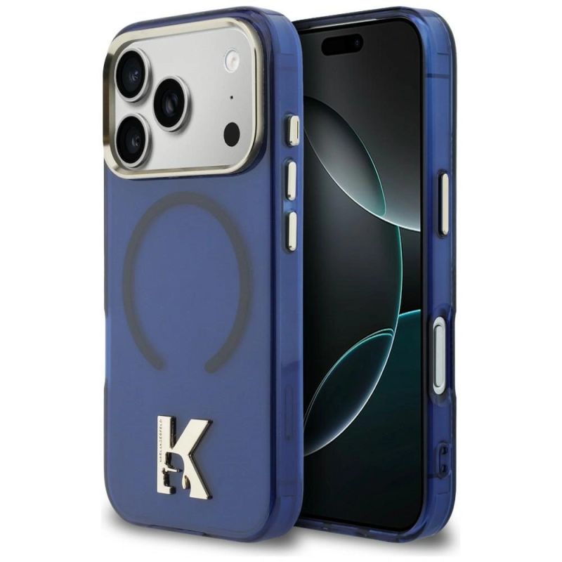 Etui Karl Lagerfeld IML K Head Logo MagSafe na iPhone 17 Pro - niebieskie