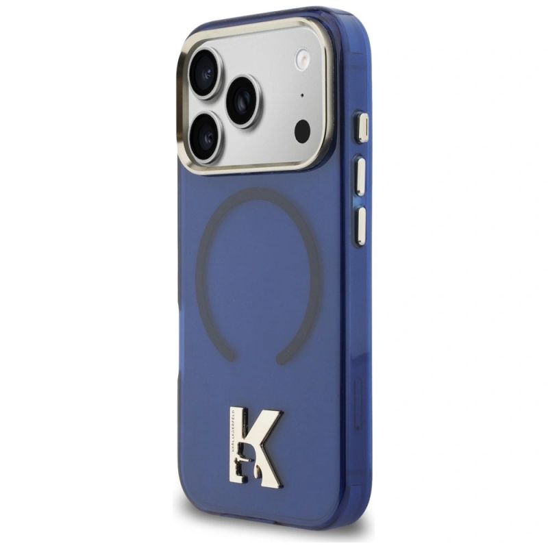 Etui Karl Lagerfeld IML K Head Logo MagSafe na iPhone 17 Pro - niebieskie - obrazek 2