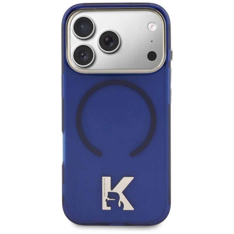 Etui Karl Lagerfeld IML K Head Logo MagSafe na iPhone 17 Pro - niebieskie - obrazek 3