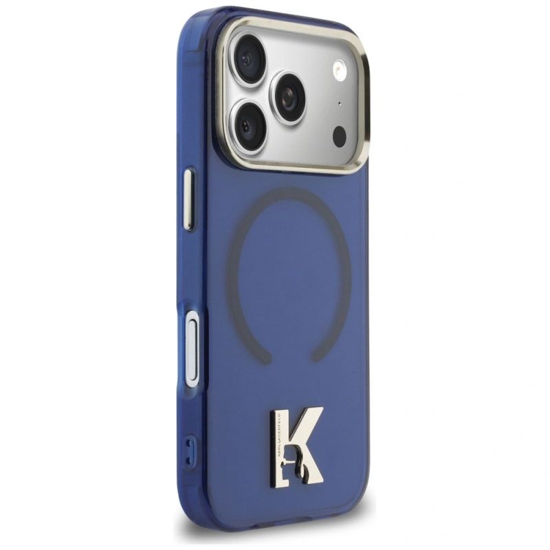 Etui Karl Lagerfeld IML K Head Logo MagSafe na iPhone 17 Pro - niebieskie - obrazek 4