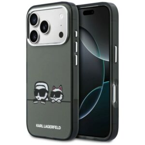 Etui Karl Lagerfeld IML Karl & Choupette Peekaboo Logo MagSafe na iPhone 17 Pro - czarne
