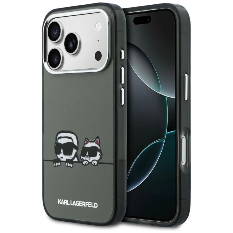 Etui Karl Lagerfeld IML Karl & Choupette Peekaboo Logo MagSafe na iPhone 17 Pro - czarne