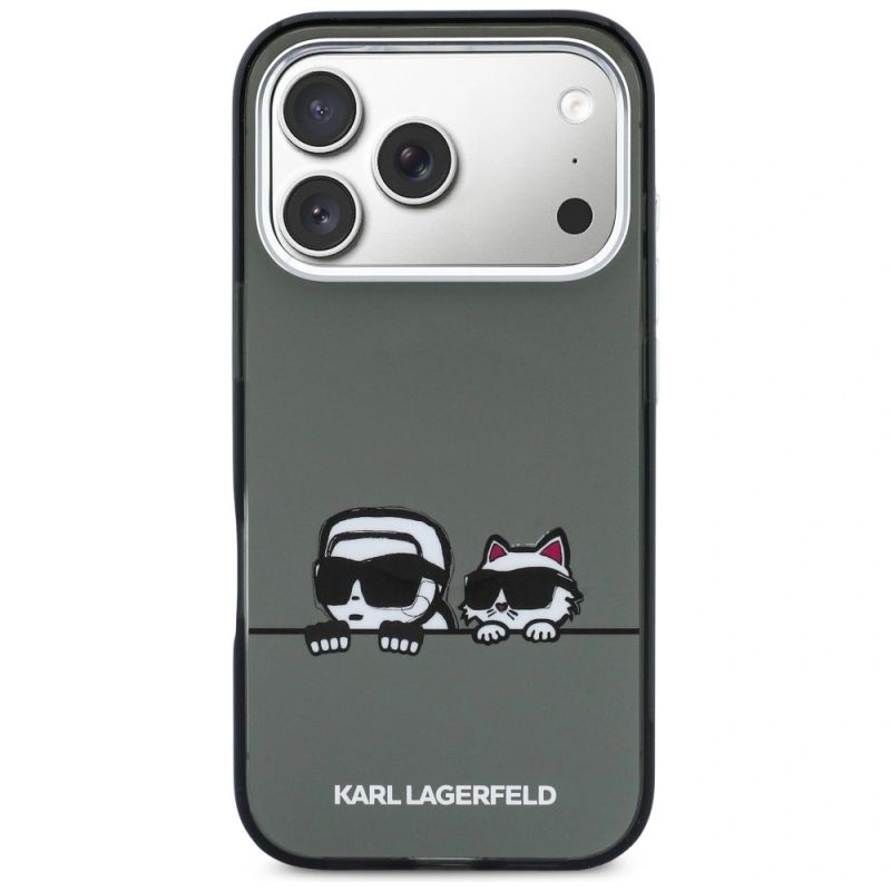 Etui Karl Lagerfeld IML Karl & Choupette Peekaboo Logo MagSafe na iPhone 17 Pro - czarne - obrazek 3