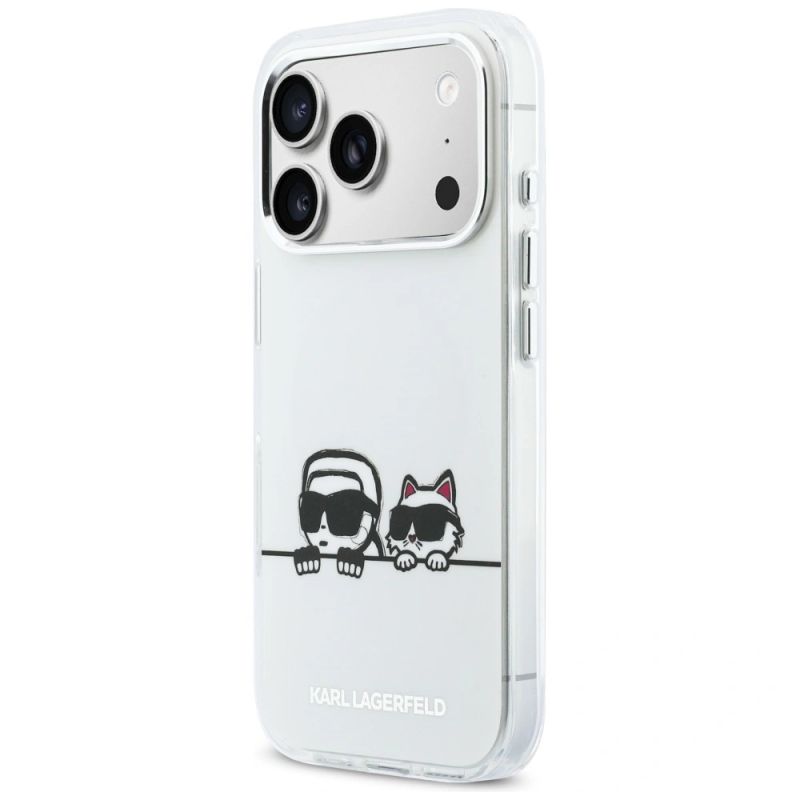 Etui Karl Lagerfeld IML Karl & Choupette Peekaboo Logo MagSafe na iPhone 17 Pro Max - białe - obrazek 2