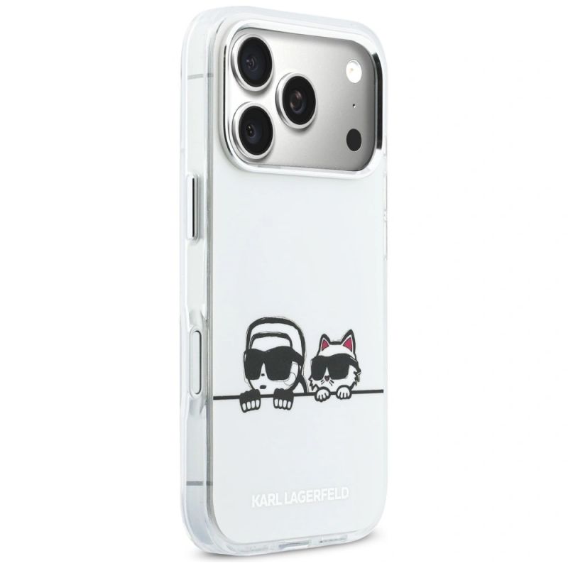 Etui Karl Lagerfeld IML Karl & Choupette Peekaboo Logo MagSafe na iPhone 17 Pro Max - białe - obrazek 4