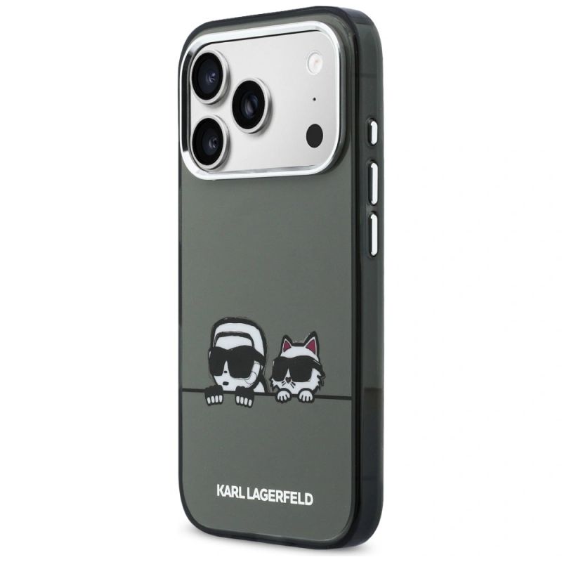 Etui Karl Lagerfeld IML Karl & Choupette Peekaboo Logo MagSafe na iPhone 17 Pro Max - czarne - obrazek 2