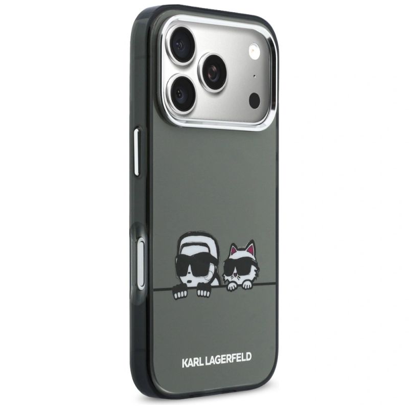 Etui Karl Lagerfeld IML Karl & Choupette Peekaboo Logo MagSafe na iPhone 17 Pro Max - czarne - obrazek 4