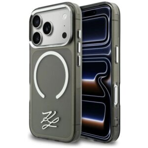 Etui Karl Lagerfeld IML KL Script Logo MagSafe na iPhone 17 Pro Max - czarne