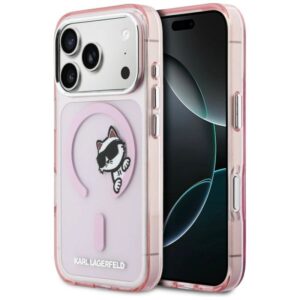 Etui Karl Lagerfeld IML Peekaboo MagSafe na iPhone 17 Pro - różowe