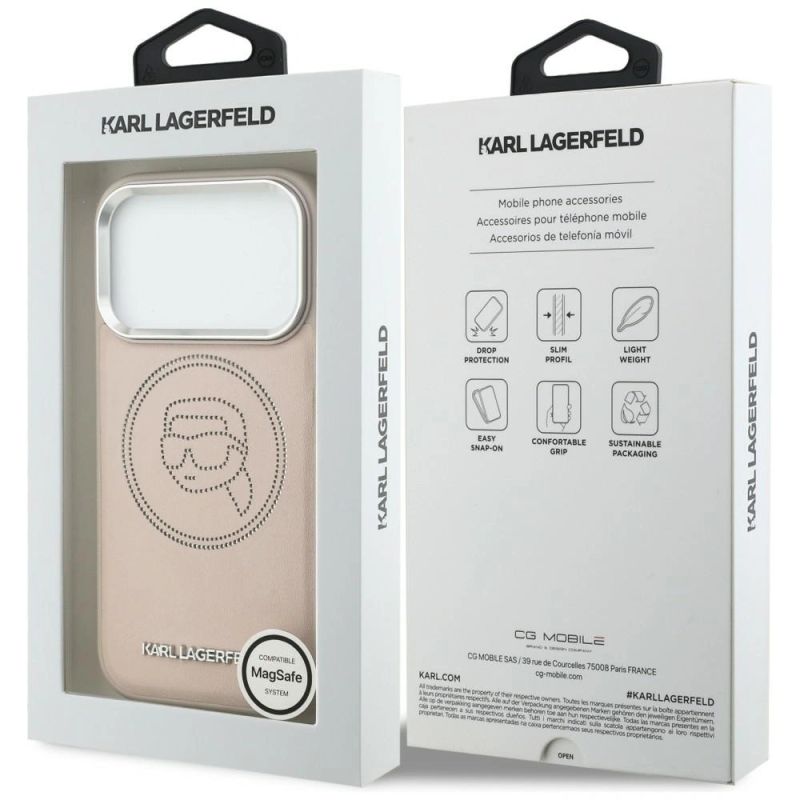 Etui Karl Lagerfeld K Head Point Logo MagSafe na iPhone 17 Pro Max - różowe - obrazek 8