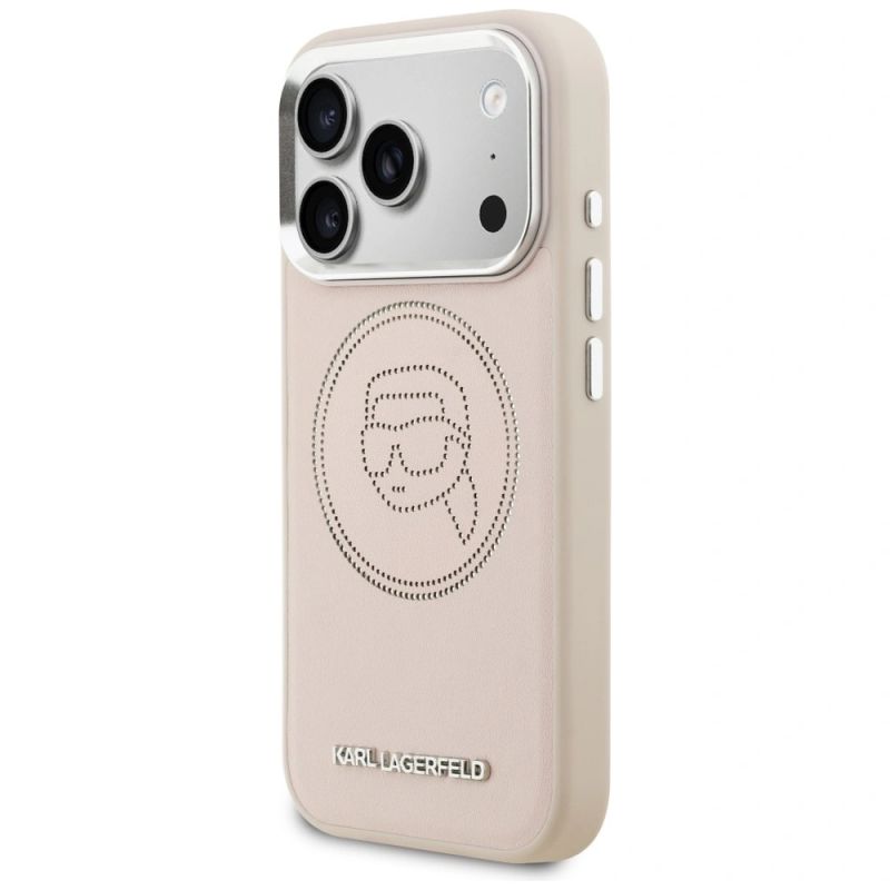 Etui Karl Lagerfeld K Head Point Logo MagSafe na iPhone 17 Pro - różowe - obrazek 2