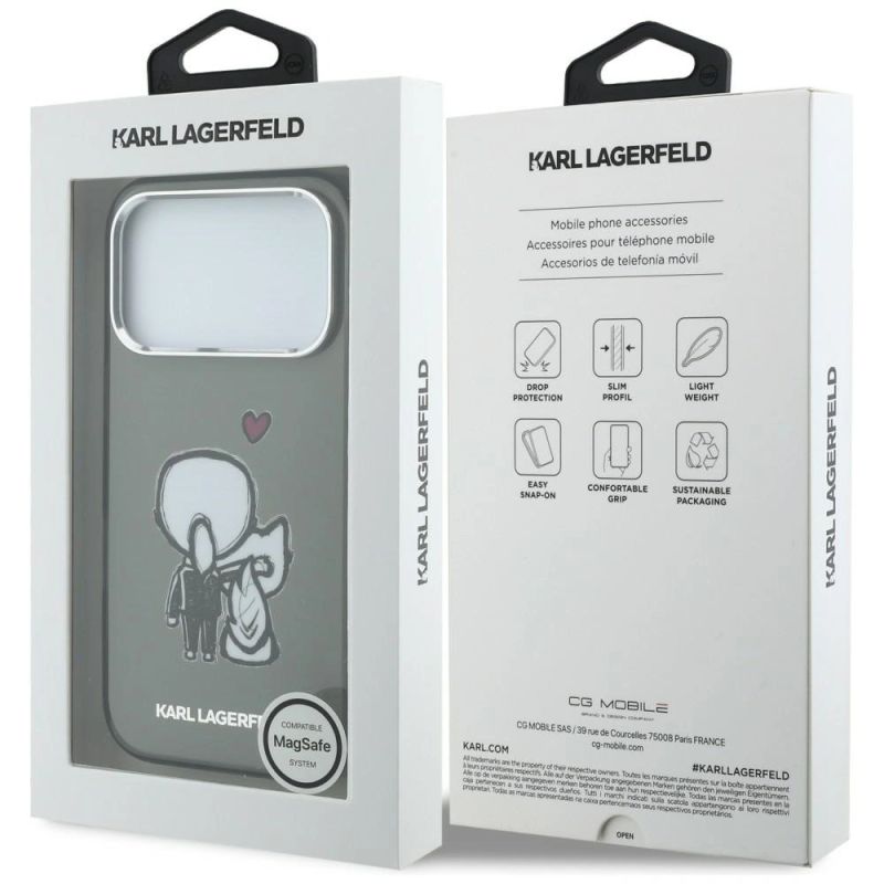 Etui Karl Lagerfeld Karl & Choupette Back MagSafe na iPhone 17 Pro - czarne - obrazek 8