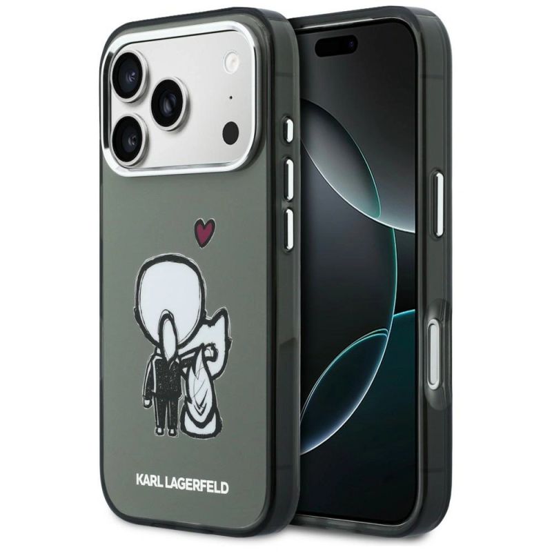 Etui Karl Lagerfeld Karl & Choupette Back MagSafe na iPhone 17 Pro Max - czarne