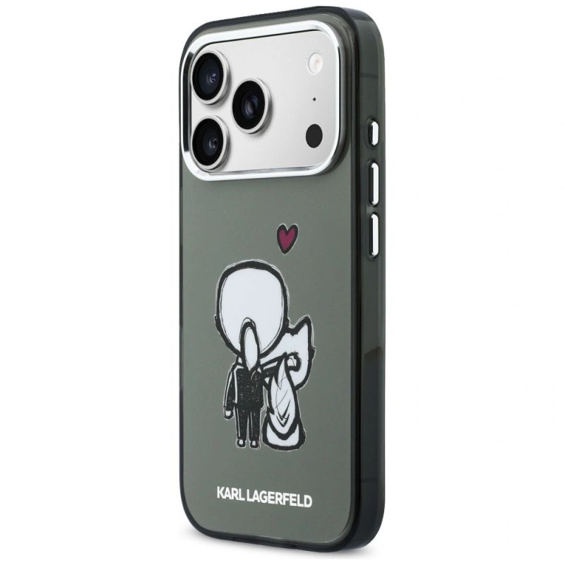 Etui Karl Lagerfeld Karl & Choupette Back MagSafe na iPhone 17 Pro Max - czarne - obrazek 2