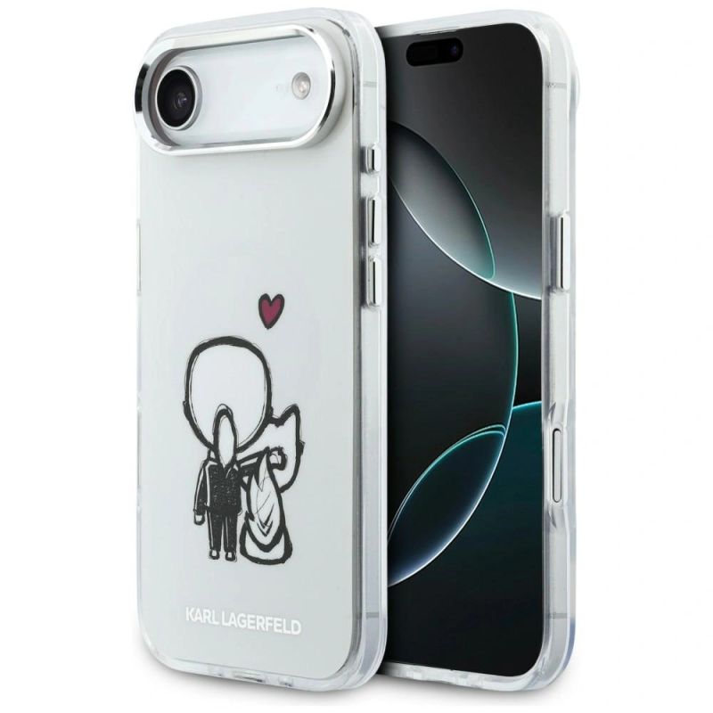 Etui Karl Lagerfeld Karl & Choupette Back MagSafe na iPhone Air - przezroczyste
